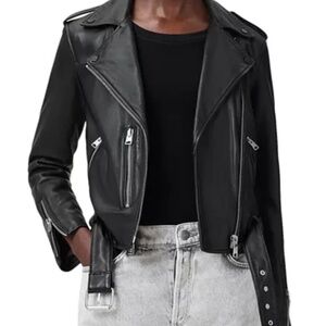 All Saints Balfern Leather Biker Jacket size 2